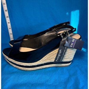 Autograph Marks and Spencer Slingback Wedge Heel Peep Toe Espadrilles Shoes 8